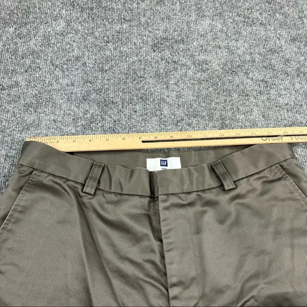 GAP Khaki Slacks like‎ new 34/34 Flat Front Grey Mens